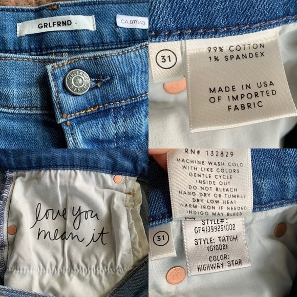 GRLFRND Tatum Raw Hem Cropped Jeans Highway Star - Picture 10 of 10